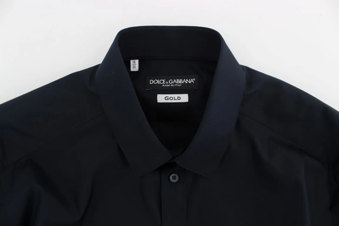 Blue cotton slim fit casual shirt