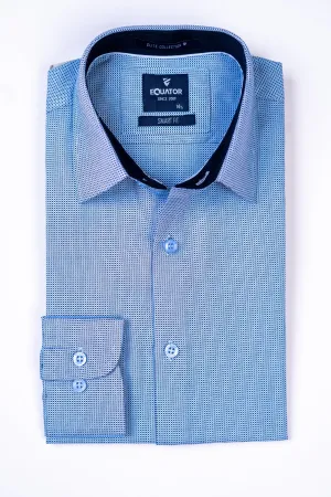 Blue Patterned Formal Shirt