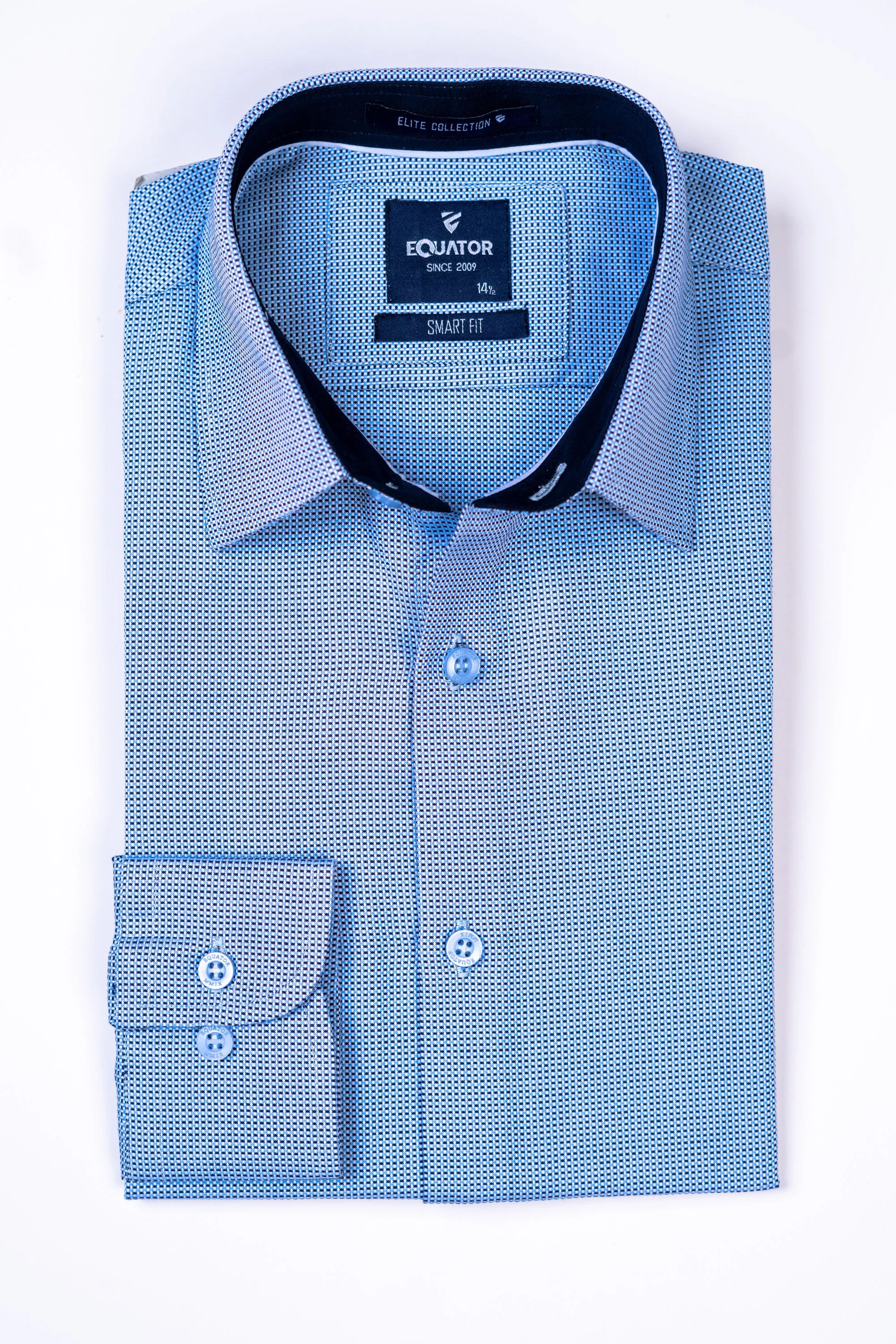Blue Patterned Formal Shirt