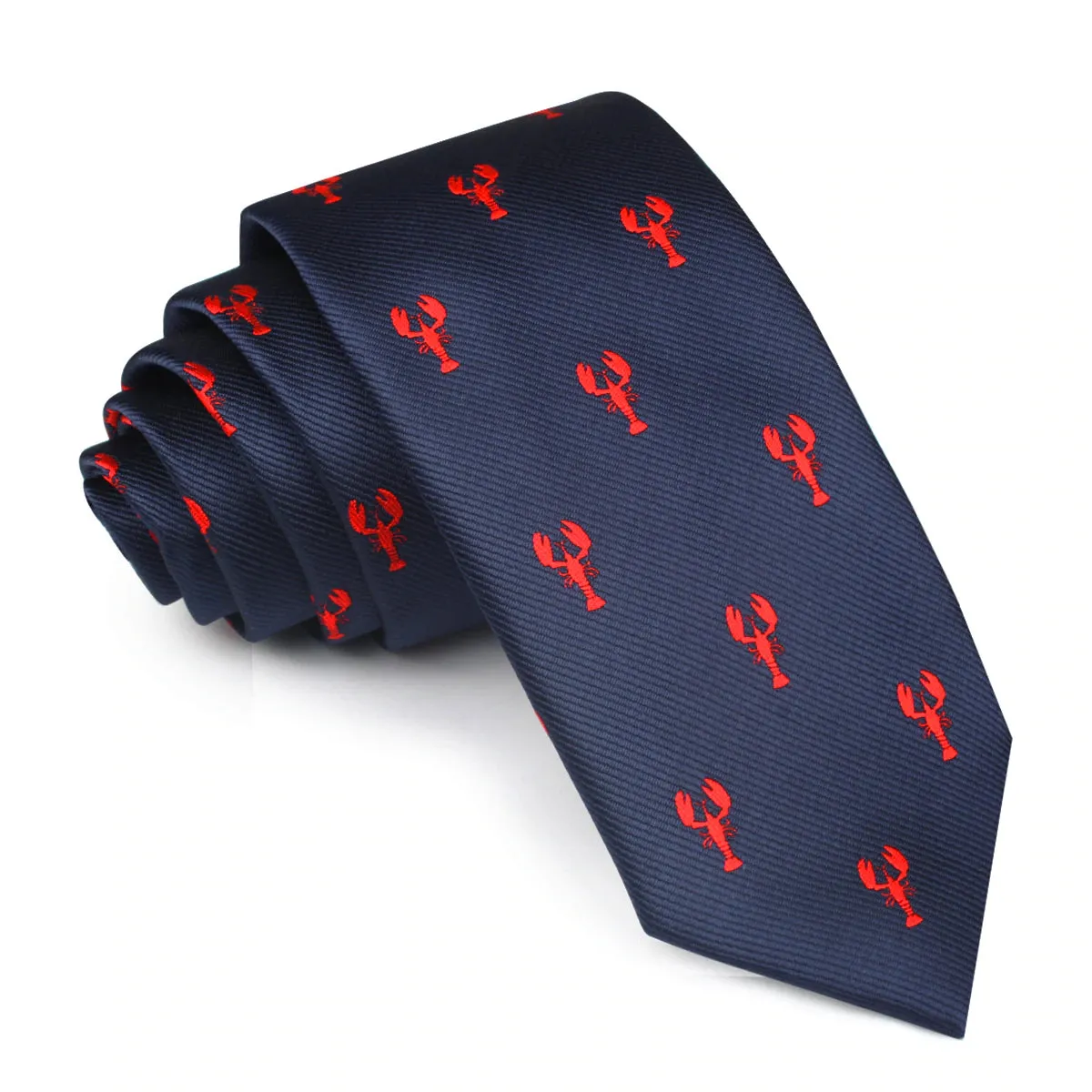 Blue Tie: Red Lobster Motive