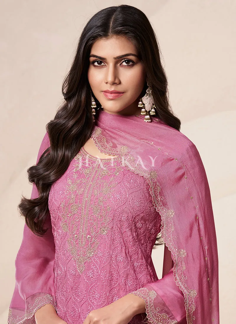 Blush Pink Schiffli Embroidered Pakistani Palazzo Suit
