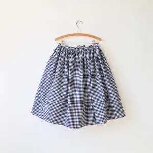 Bon Tie Back Skirt - Navy Gingham Seersucker