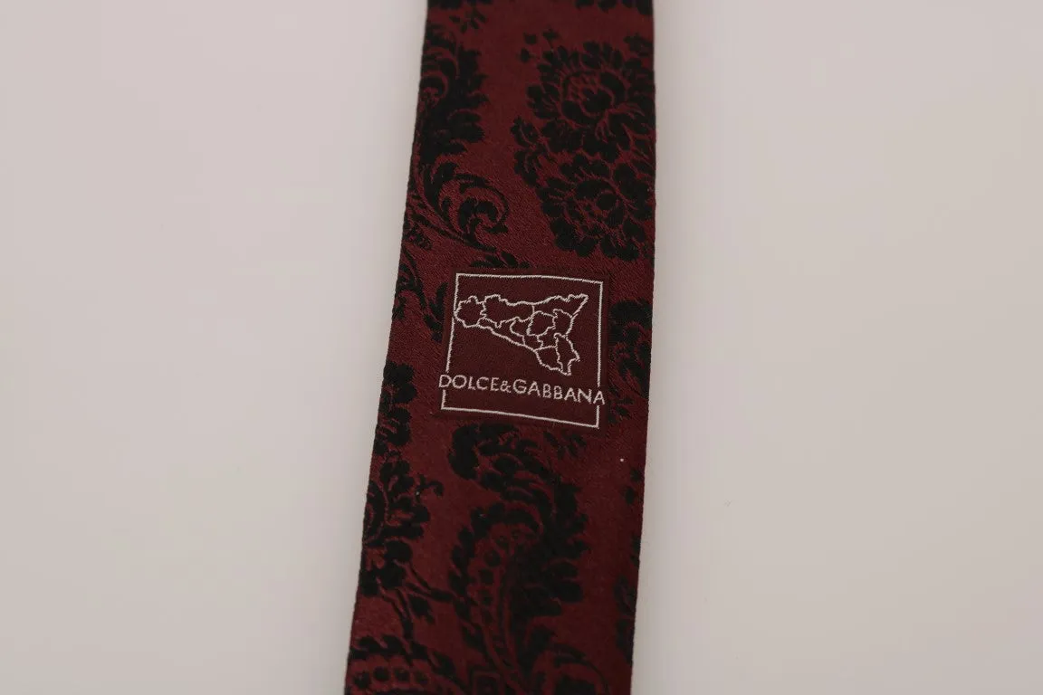Bordeaux Silk Black Classic Tie