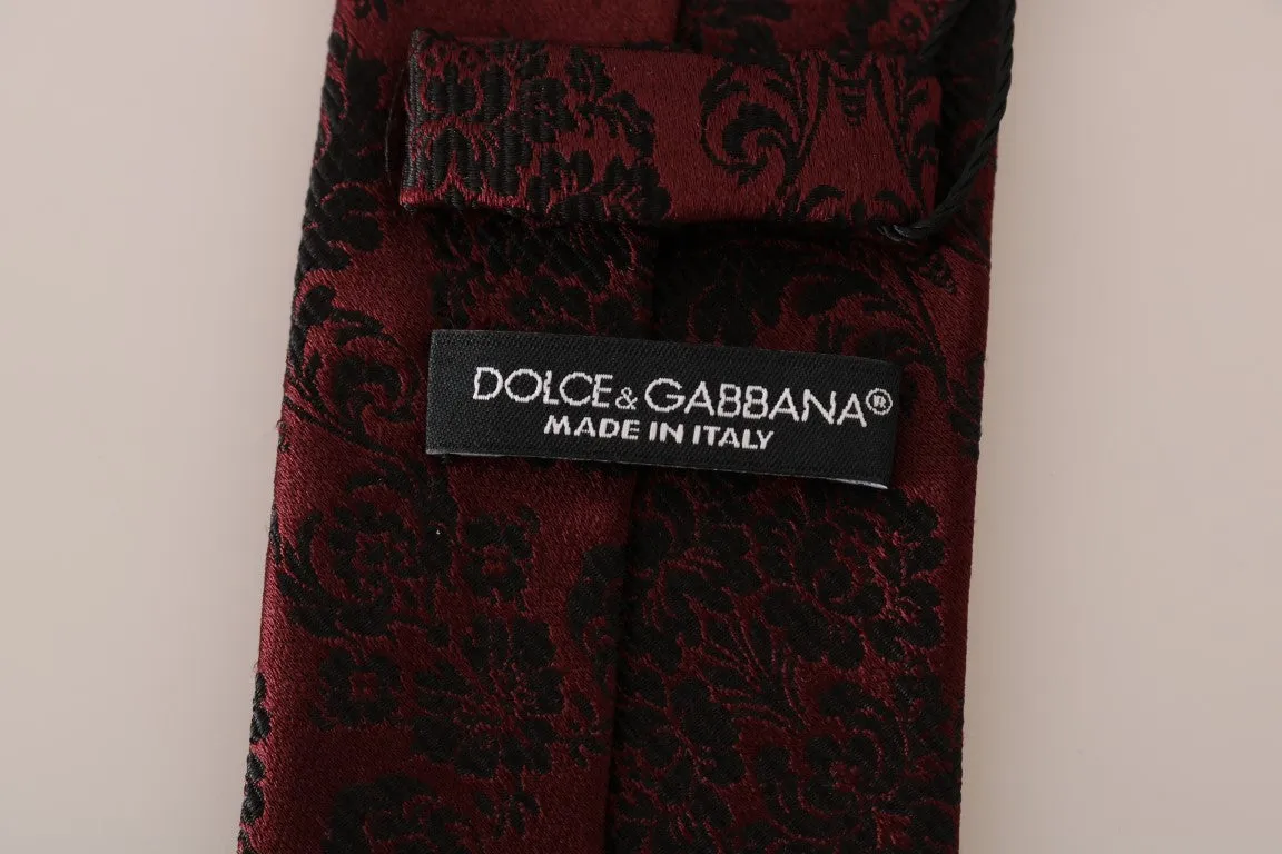 Bordeaux Silk Black Classic Tie
