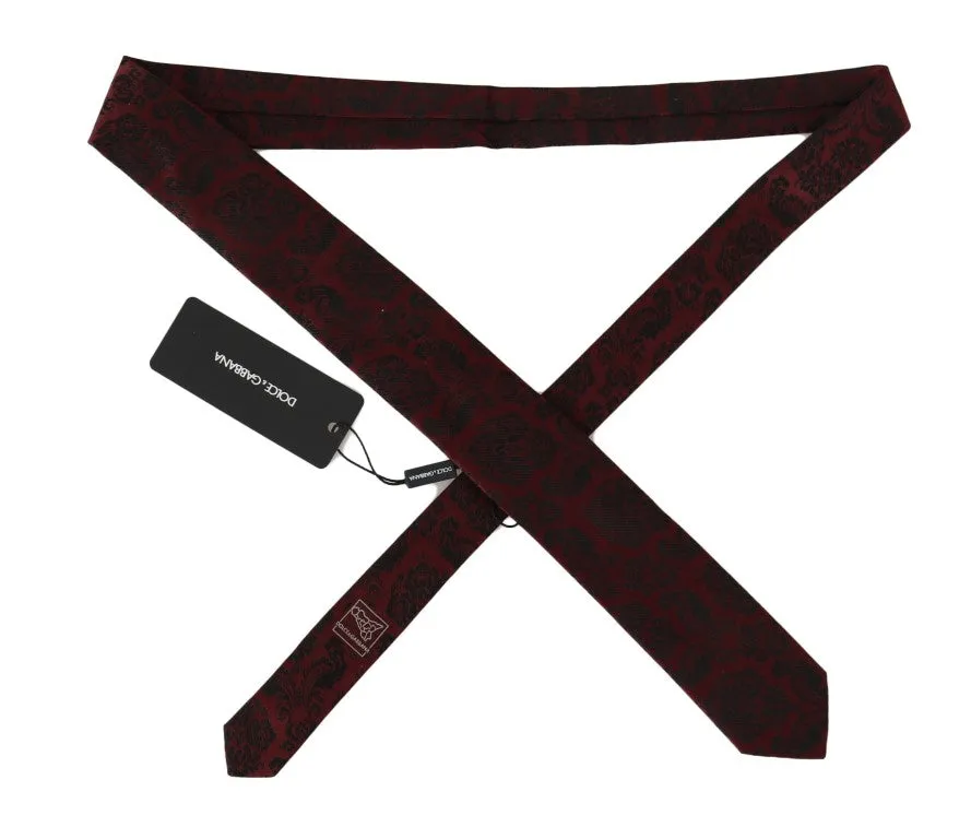 Bordeaux Silk Black Classic Tie
