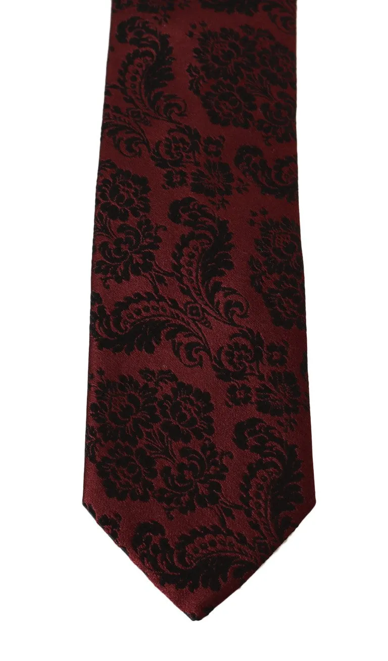 Bordeaux Silk Black Classic Tie