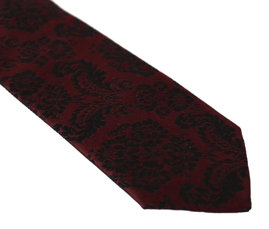 Bordeaux Silk Black Classic Tie