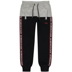Boys Navy Blue Cotton Joggers