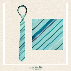 Boys Zipper Tie - Aqua 17"