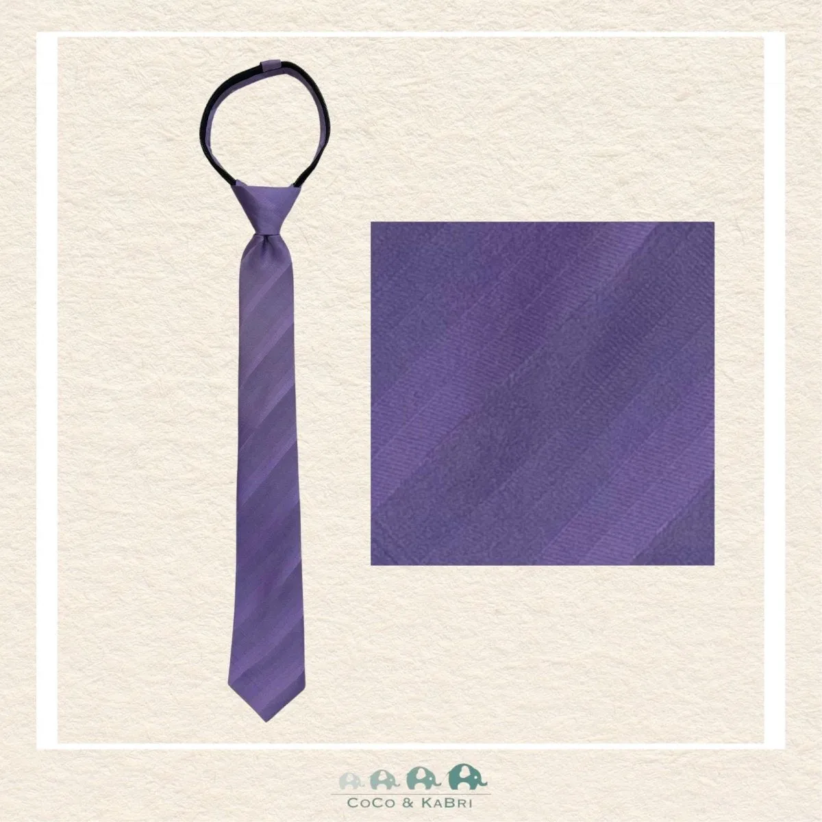 Boys Zipper Tie - Lilac 21"