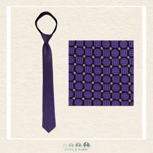 Boys Zipper Tie - Purple/Yellow 17"