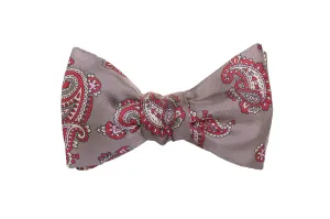 Brown Paisley Silk Bow Tie
