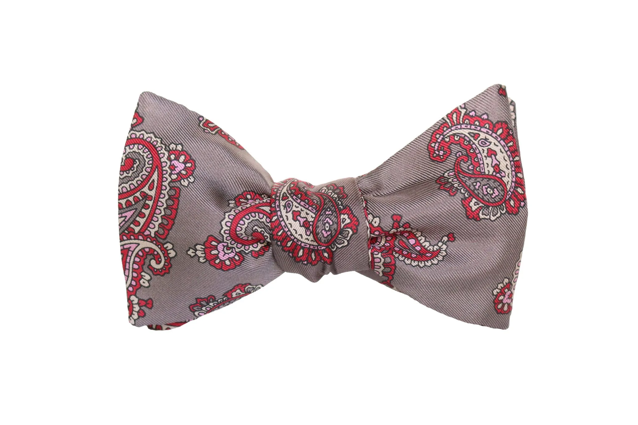 Brown Paisley Silk Bow Tie