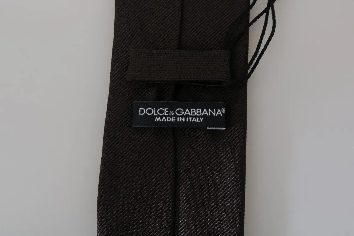 Brown Silk Solid Classic Tie