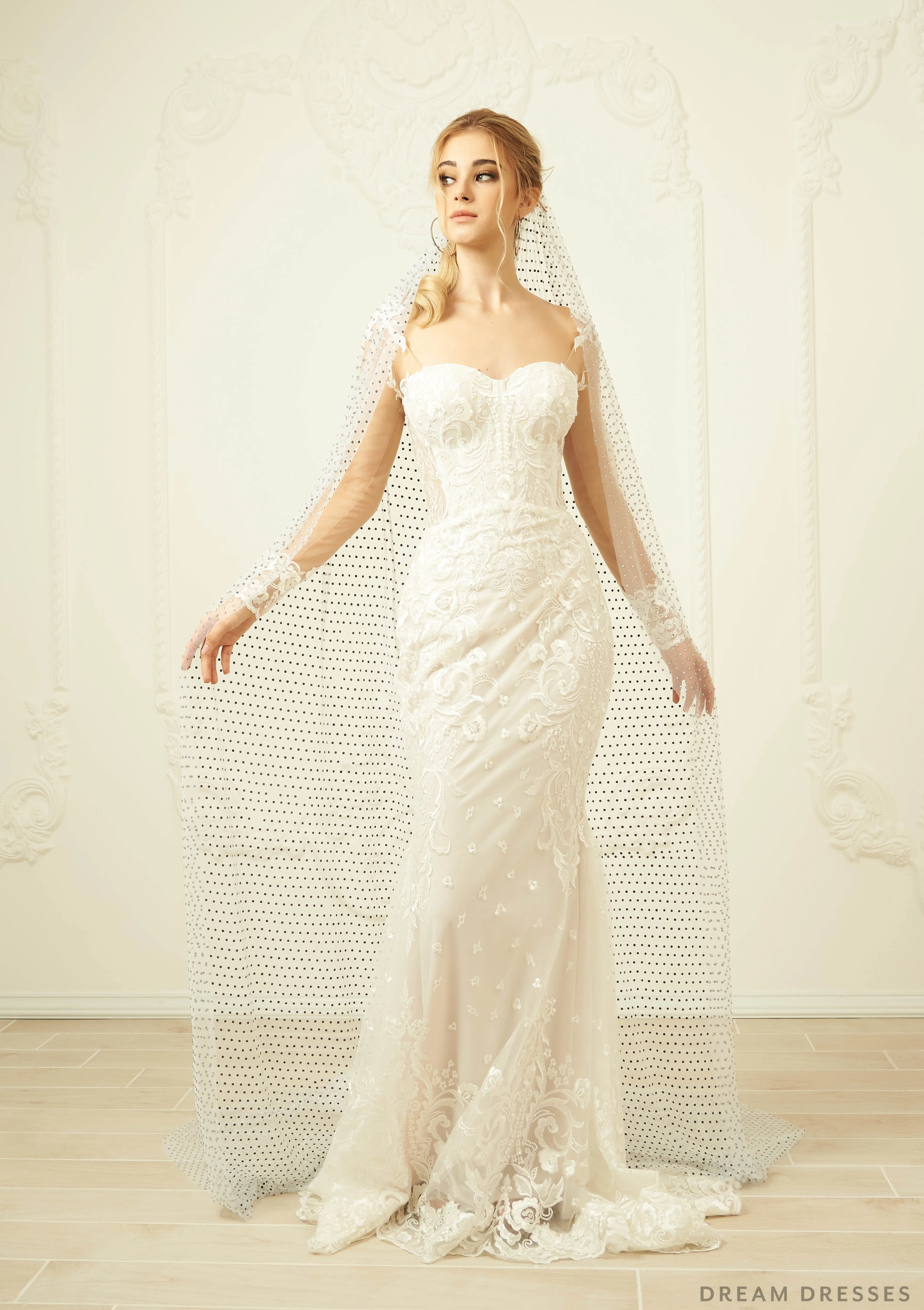 Cathedral Veil With Crystals (#Luisa)