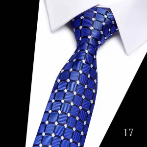 Classic 7cm Ties for Man Silk Tie Luxury Striped Plaid Checks Business Neck Tie for Men Suit Cravat Wedding Party Neckties