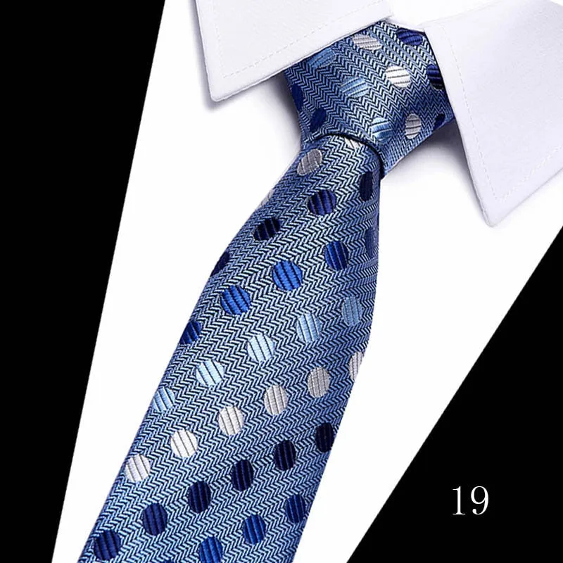Classic 7cm Ties for Man Silk Tie Luxury Striped Plaid Checks Business Neck Tie for Men Suit Cravat Wedding Party Neckties