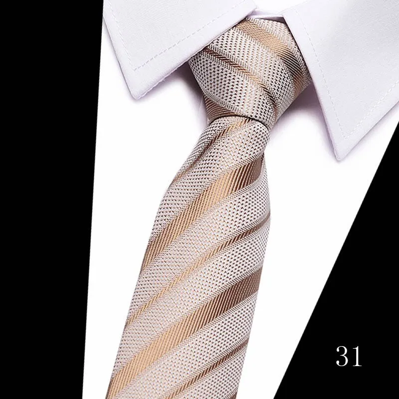 Classic 7cm Ties for Man Silk Tie Luxury Striped Plaid Checks Business Neck Tie for Men Suit Cravat Wedding Party Neckties