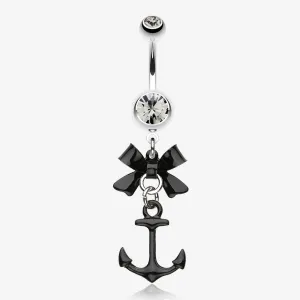 Classic Anchor Bow-Tie Belly Button Ring