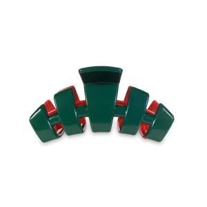 Classic Red   Green Hair Clip// Medium