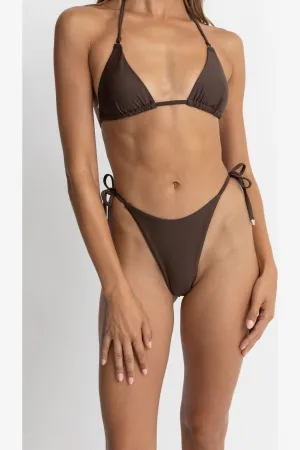 CLASSIC TIE SIDE HI CUT PANT - CHOCOLATE