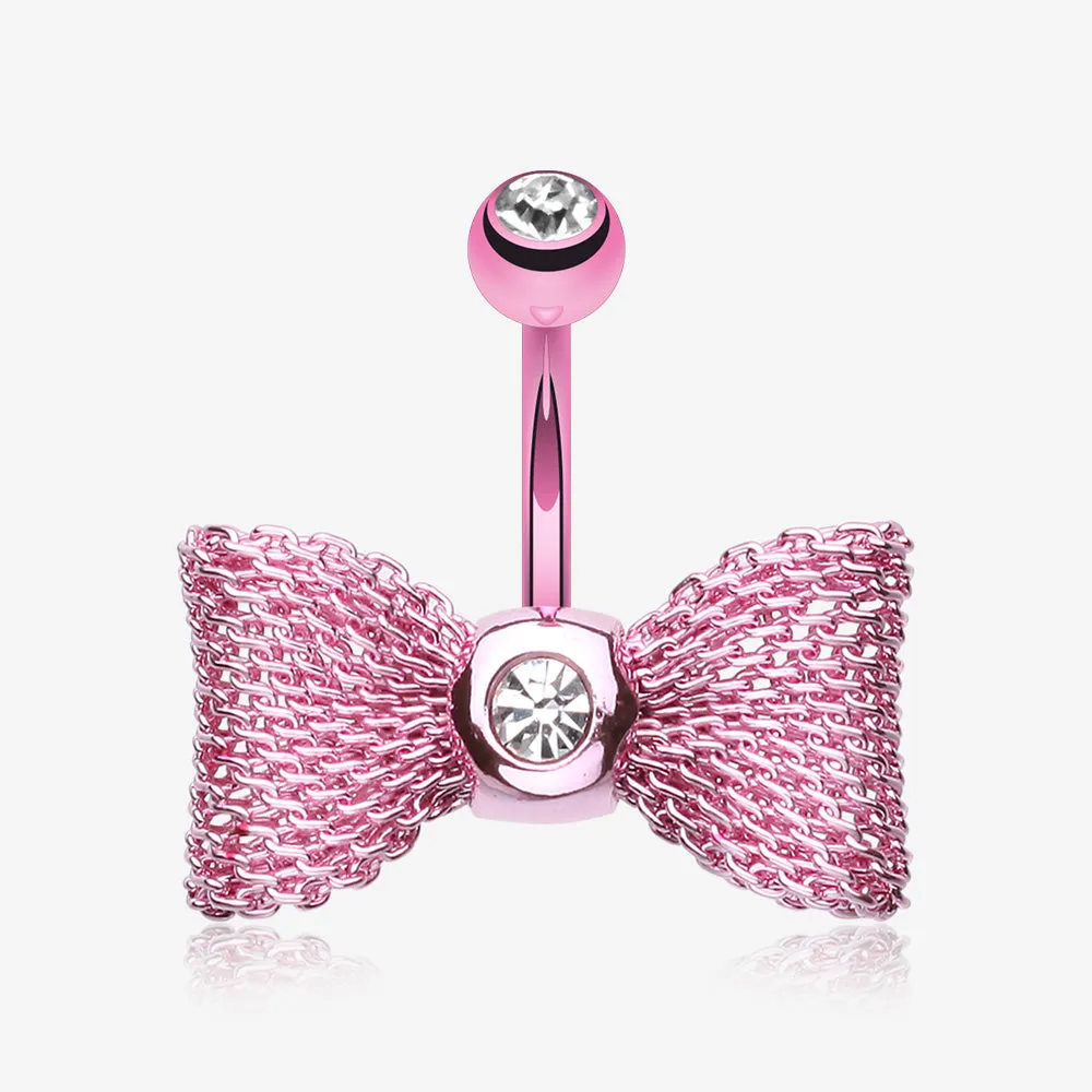 Colorline Mesh Bow-Tie Belly Button Ring
