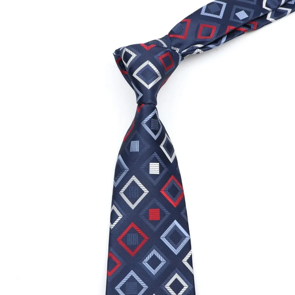 ContiNent 33 Men's Classic Luxury Tie 8cm Striped Paisley Plaid All-Match Jacquard Necktie For Business Wedding Prom Daily Wear Accessory
