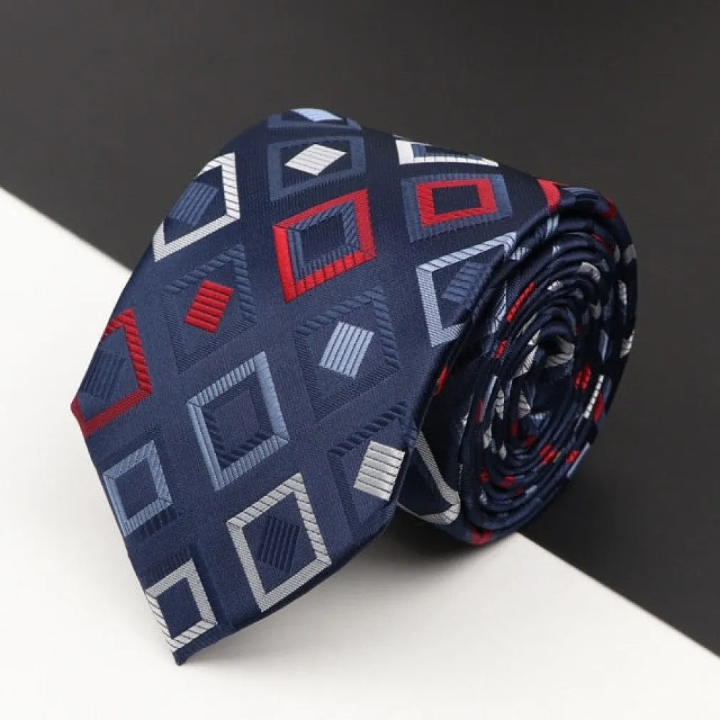 ContiNent 33 Men's Classic Luxury Tie 8cm Striped Paisley Plaid All-Match Jacquard Necktie For Business Wedding Prom Daily Wear Accessory