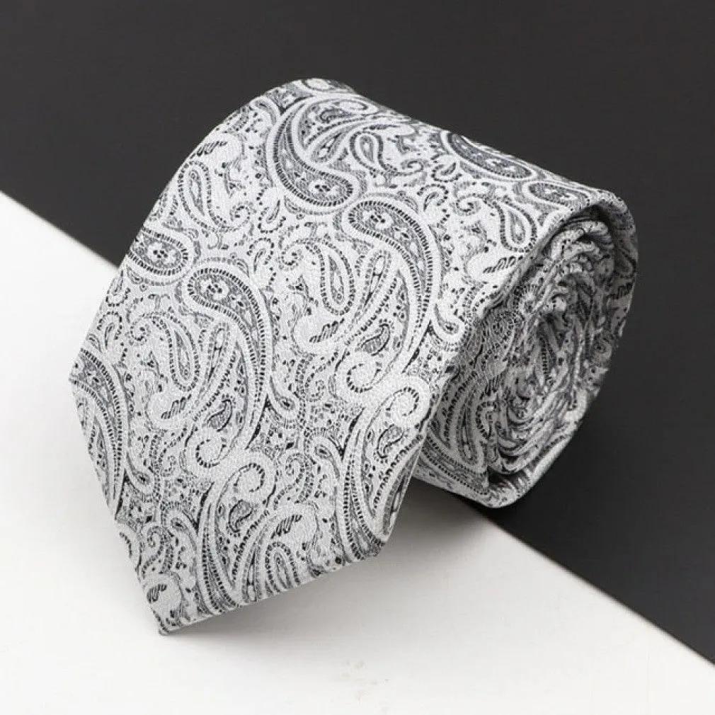 ContiNent 33 Men's Classic Luxury Tie 8cm Striped Paisley Plaid All-Match Jacquard Necktie For Business Wedding Prom Daily Wear Accessory