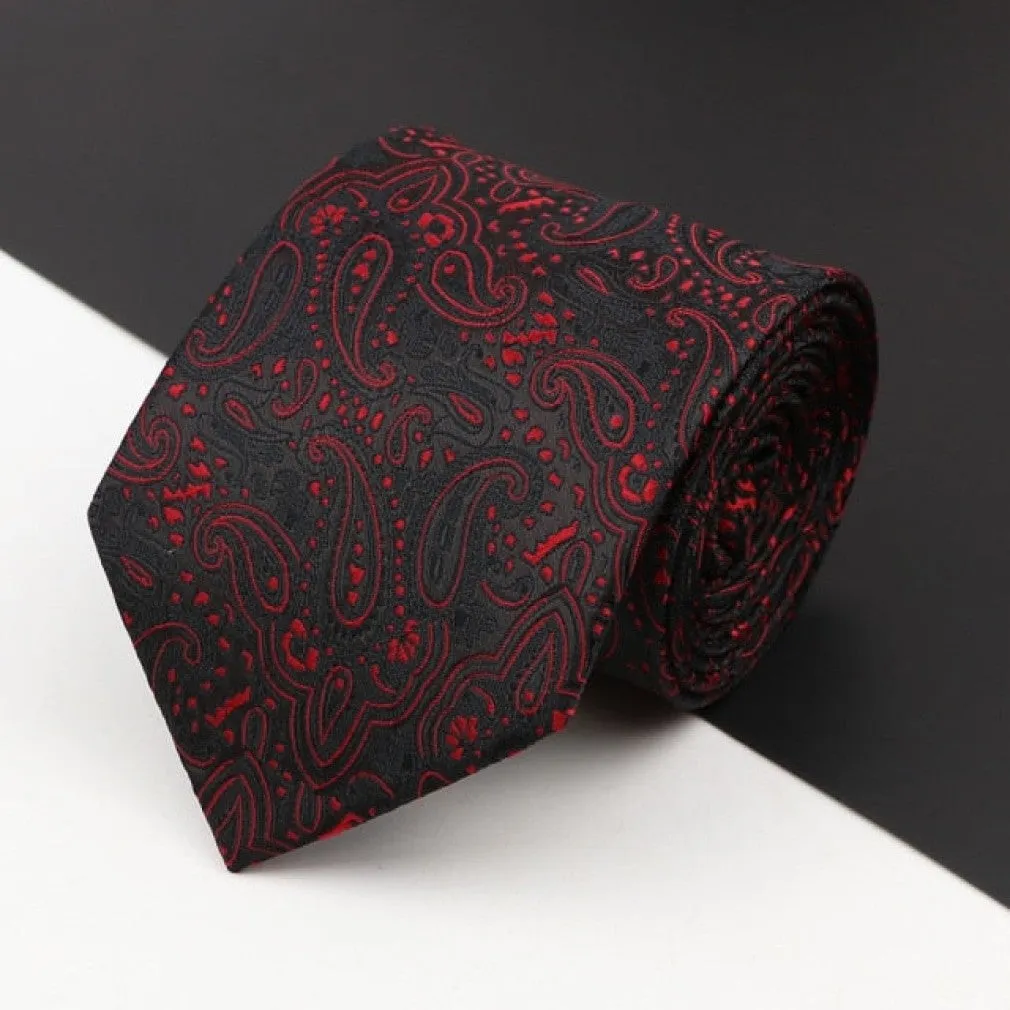 ContiNent 33 Men's Classic Luxury Tie 8cm Striped Paisley Plaid All-Match Jacquard Necktie For Business Wedding Prom Daily Wear Accessory