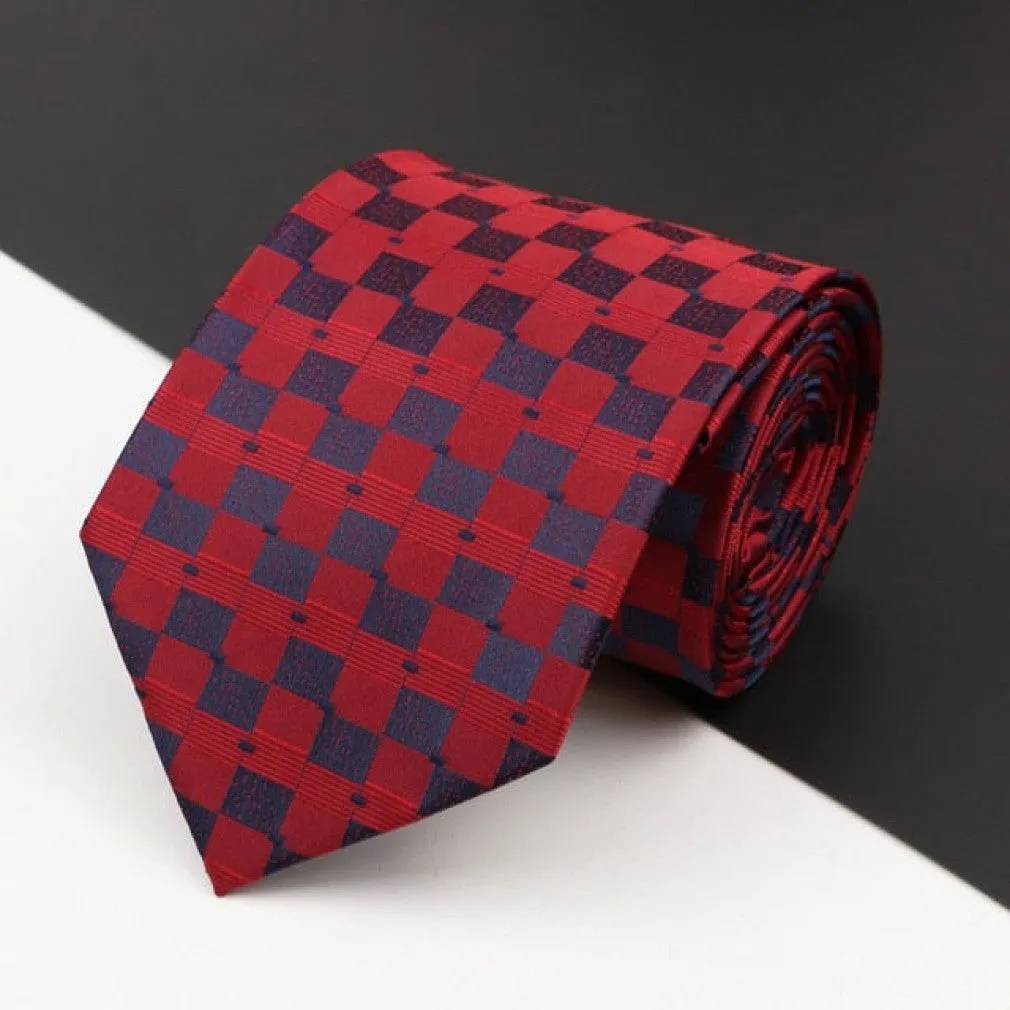 ContiNent 33 Men's Classic Luxury Tie 8cm Striped Paisley Plaid All-Match Jacquard Necktie For Business Wedding Prom Daily Wear Accessory