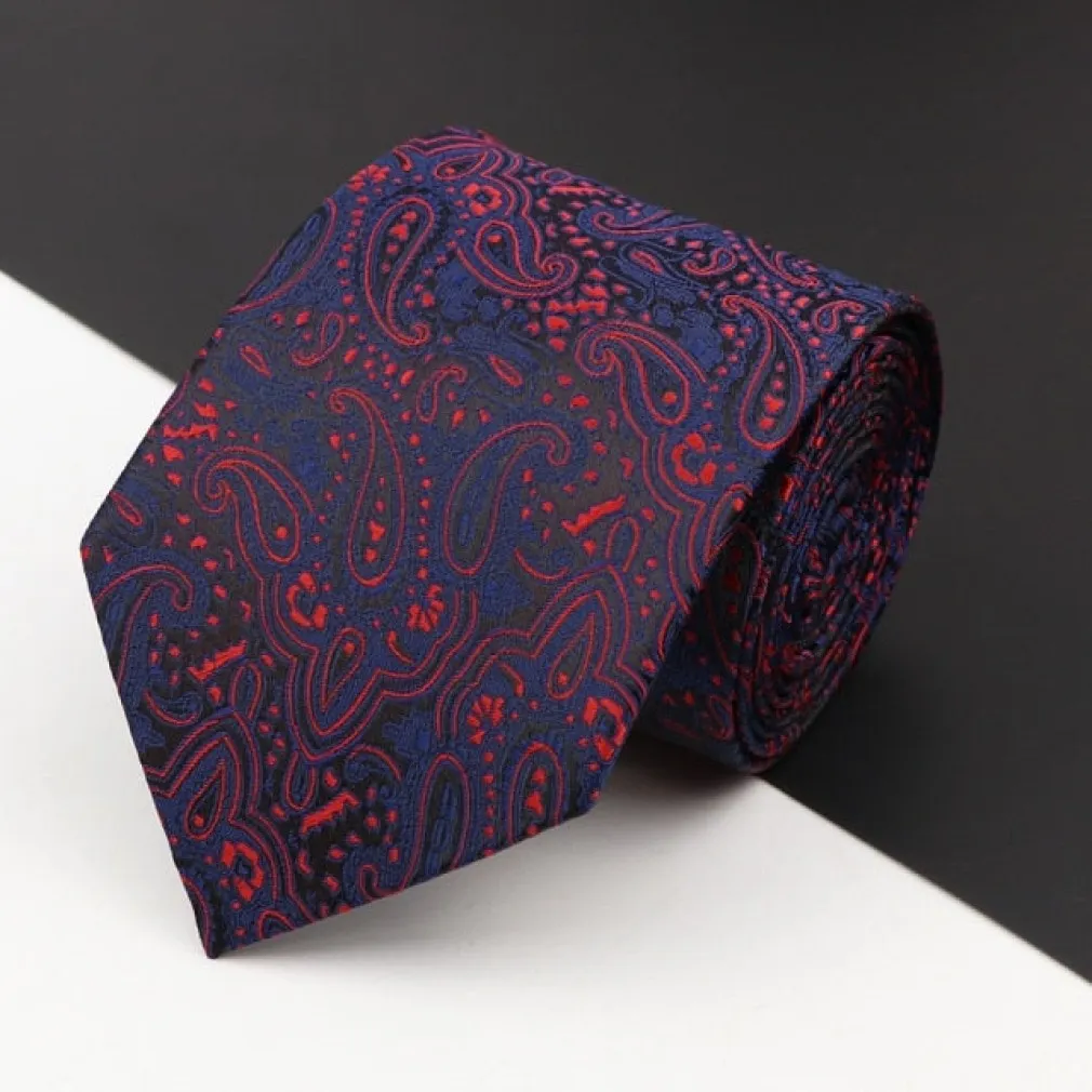 ContiNent 33 Men's Classic Luxury Tie 8cm Striped Paisley Plaid All-Match Jacquard Necktie For Business Wedding Prom Daily Wear Accessory