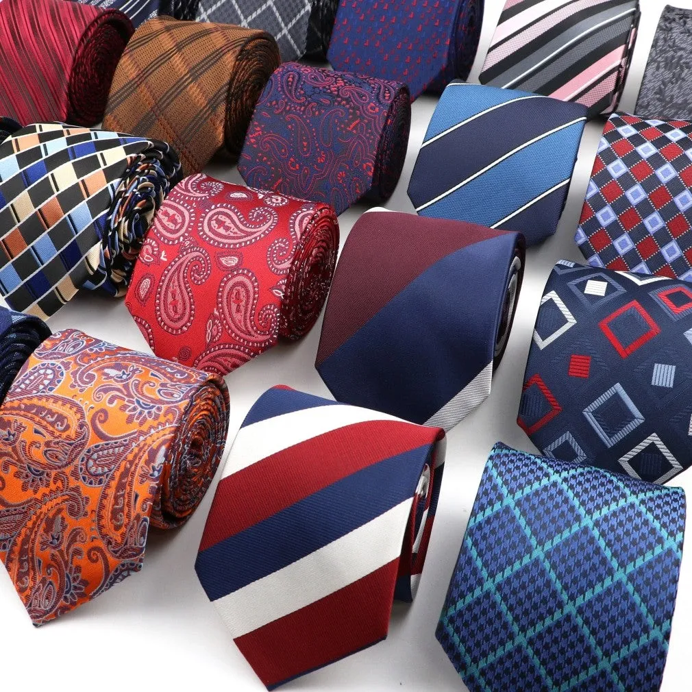 ContiNent 33 Men's Classic Luxury Tie 8cm Striped Paisley Plaid All-Match Jacquard Necktie For Business Wedding Prom Daily Wear Accessory