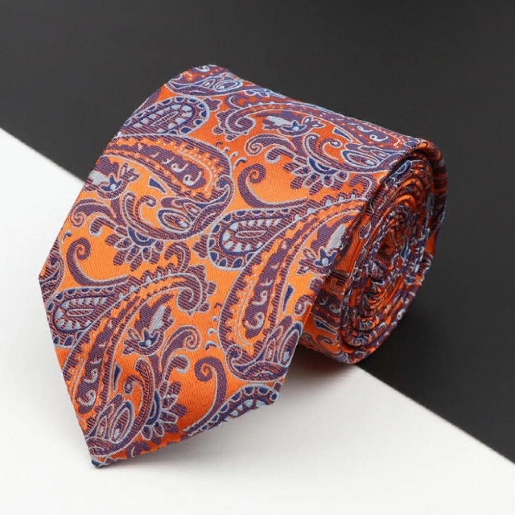 ContiNent 33 Men's Classic Luxury Tie 8cm Striped Paisley Plaid All-Match Jacquard Necktie For Business Wedding Prom Daily Wear Accessory
