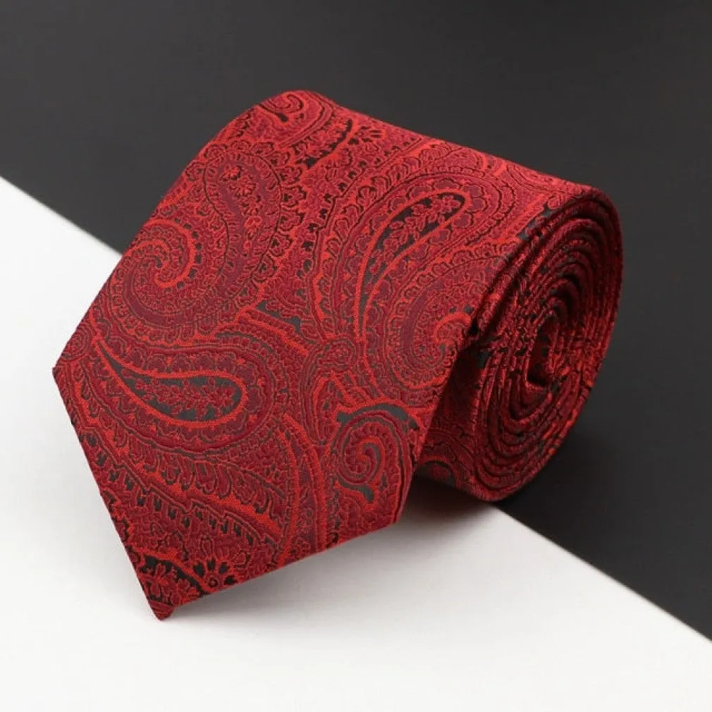 ContiNent 33 Men's Classic Luxury Tie 8cm Striped Paisley Plaid All-Match Jacquard Necktie For Business Wedding Prom Daily Wear Accessory
