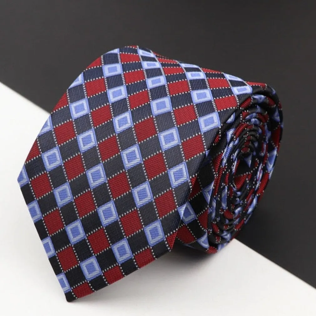 ContiNent 33 Men's Classic Luxury Tie 8cm Striped Paisley Plaid All-Match Jacquard Necktie For Business Wedding Prom Daily Wear Accessory