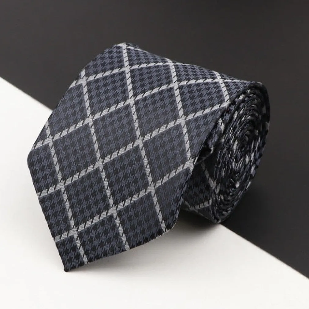 ContiNent 33 Men's Classic Luxury Tie 8cm Striped Paisley Plaid All-Match Jacquard Necktie For Business Wedding Prom Daily Wear Accessory