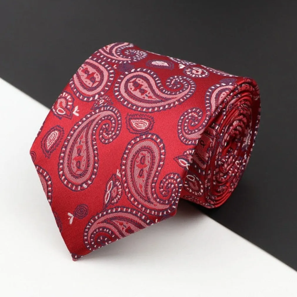 ContiNent 33 Men's Classic Luxury Tie 8cm Striped Paisley Plaid All-Match Jacquard Necktie For Business Wedding Prom Daily Wear Accessory