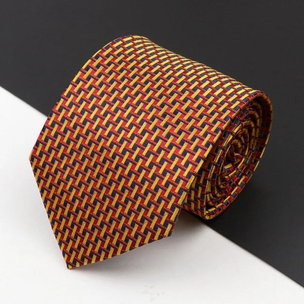 ContiNent 33 Men's Classic Luxury Tie 8cm Striped Paisley Plaid All-Match Jacquard Necktie For Business Wedding Prom Daily Wear Accessory
