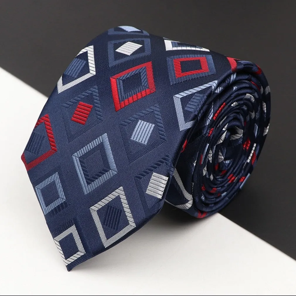 ContiNent 33 Men's Classic Luxury Tie 8cm Striped Paisley Plaid All-Match Jacquard Necktie For Business Wedding Prom Daily Wear Accessory