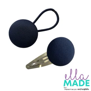 Covered Buttons: Solid Colours - Navy