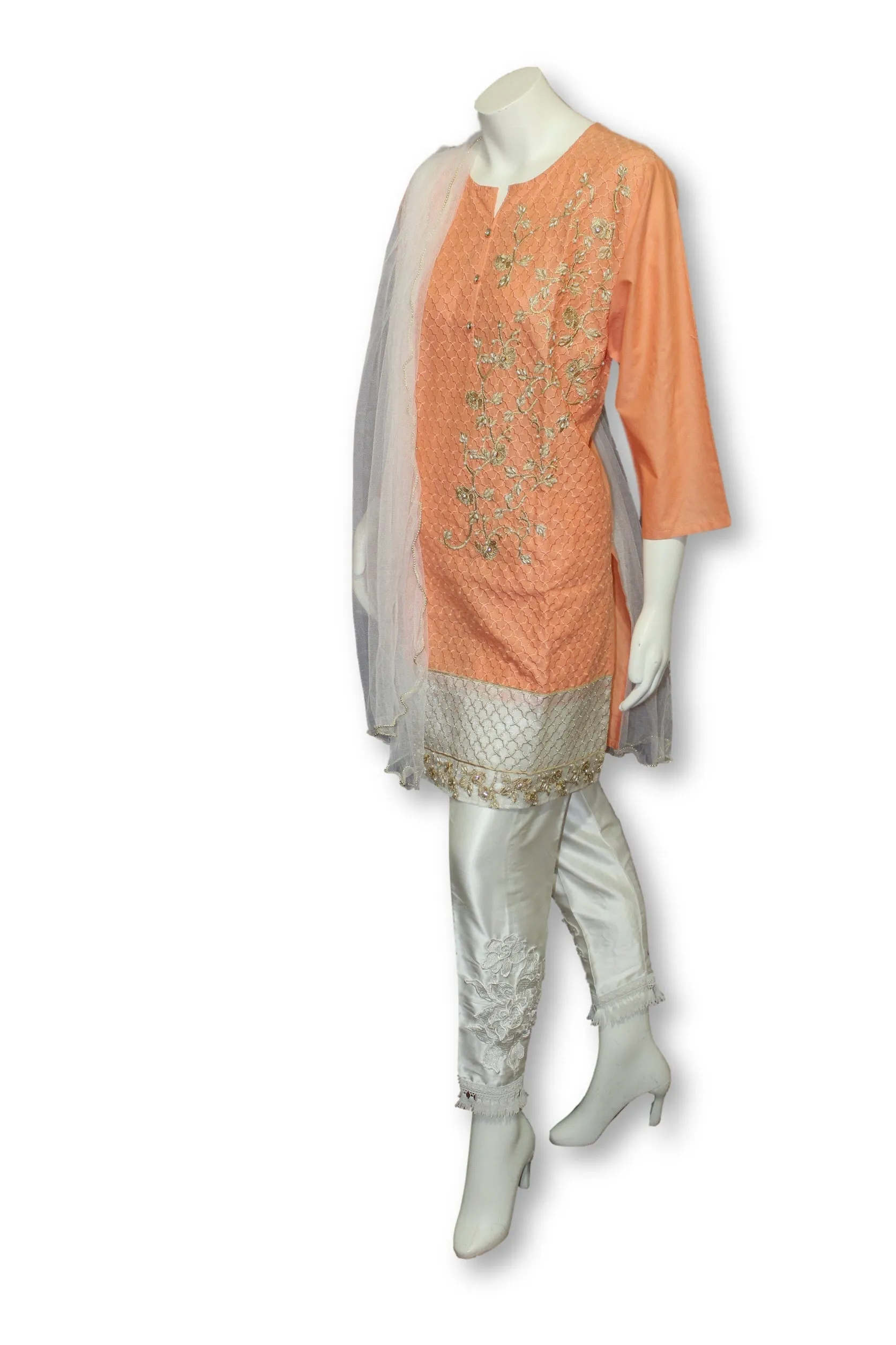 D03  Pakistani Indian Women 3 Piece Semi Formal Dress