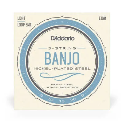 D’addario EJ60 - Nickel 5-String Banjo Light 9-20