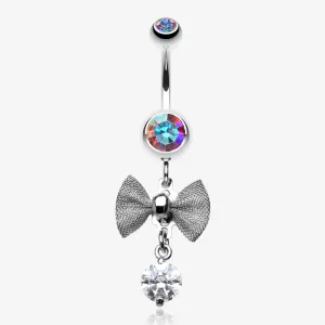 Dainty Bow Gem Sparkle Belly Ring