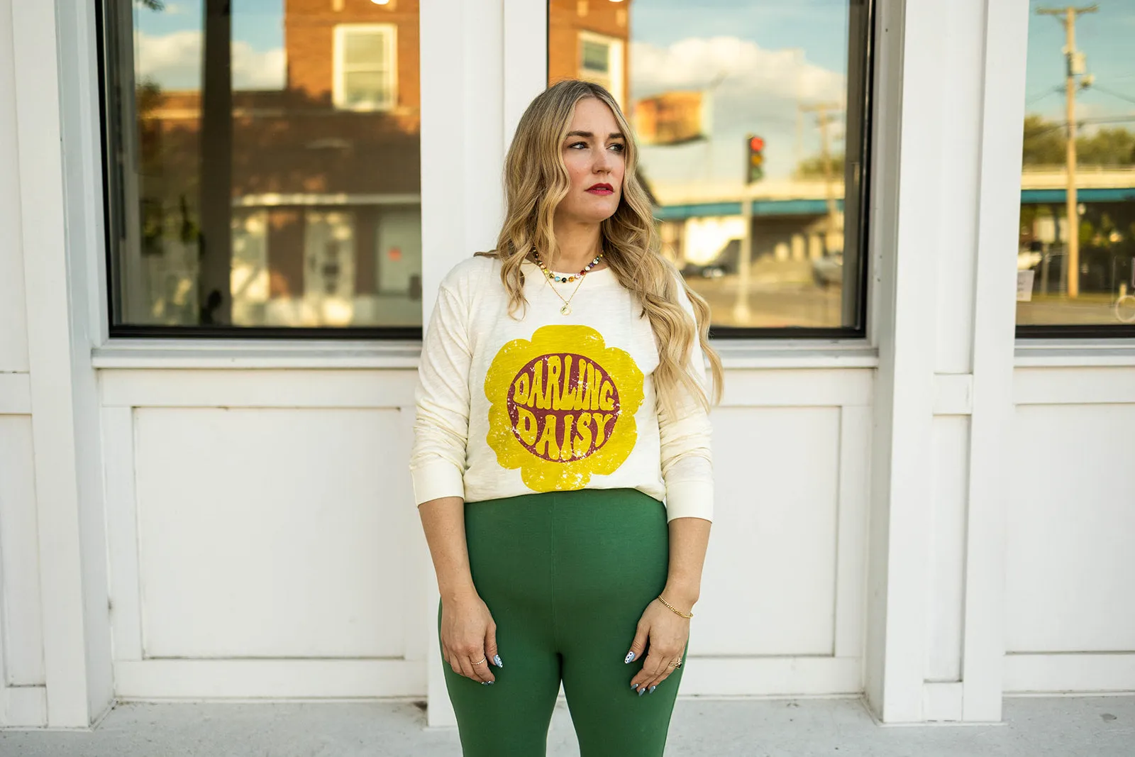 darling daisy slub long sleeve top