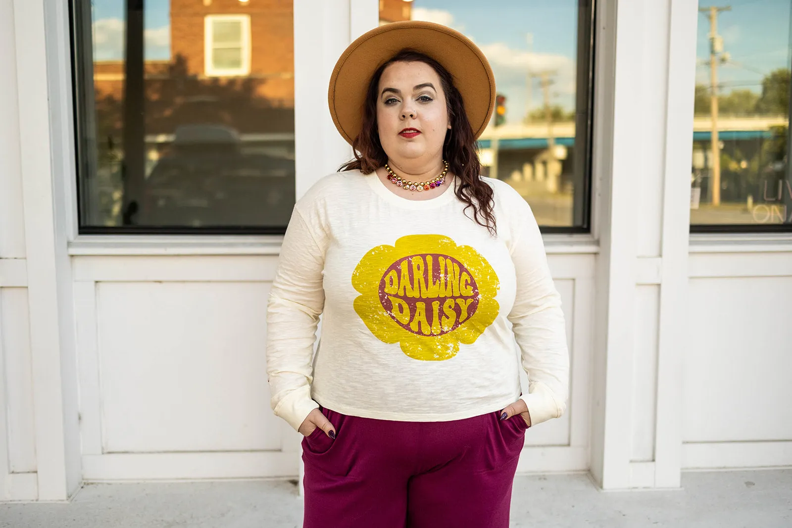 darling daisy slub long sleeve top