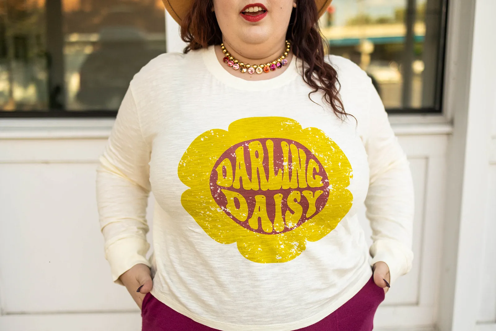 darling daisy slub long sleeve top
