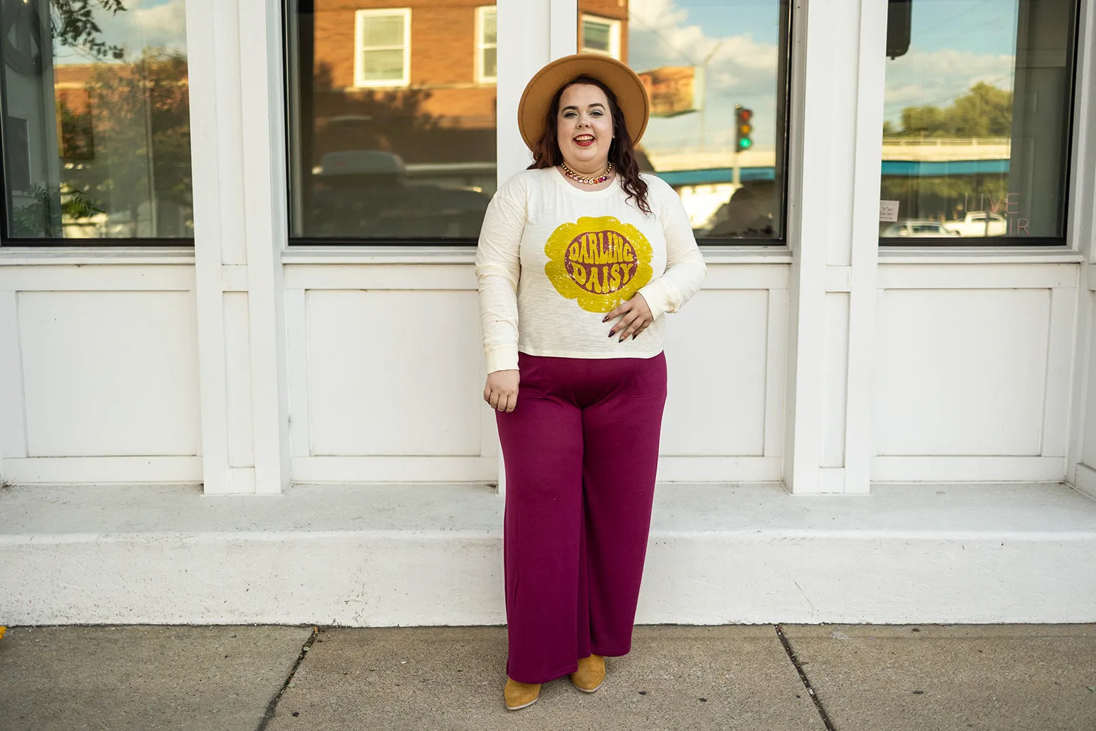 darling daisy slub long sleeve top