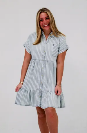 Daydreamer Striped Denim Dress