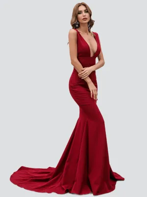 Deep V-neck Mermaid Prom Dress M0763